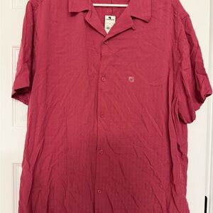 Express Men's Casual Button Down Shirt in Deep Red